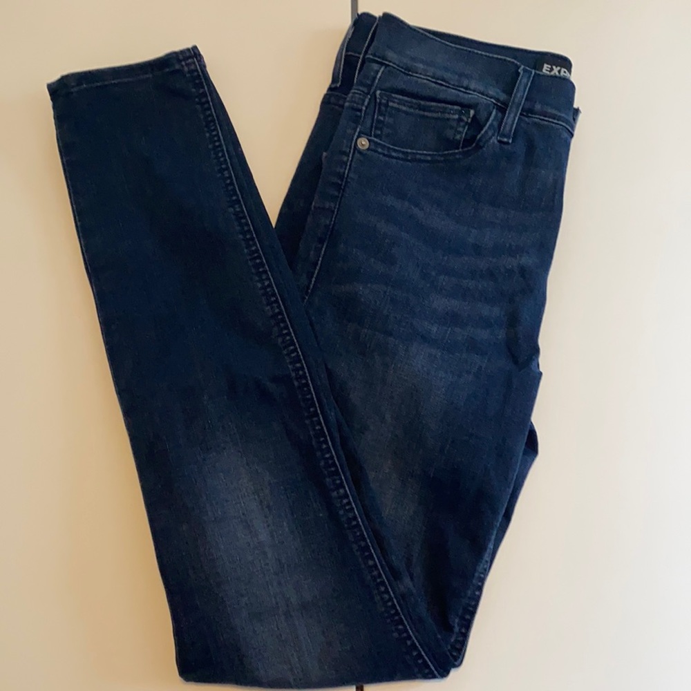 High Rise Dark Blue Jean Leggings